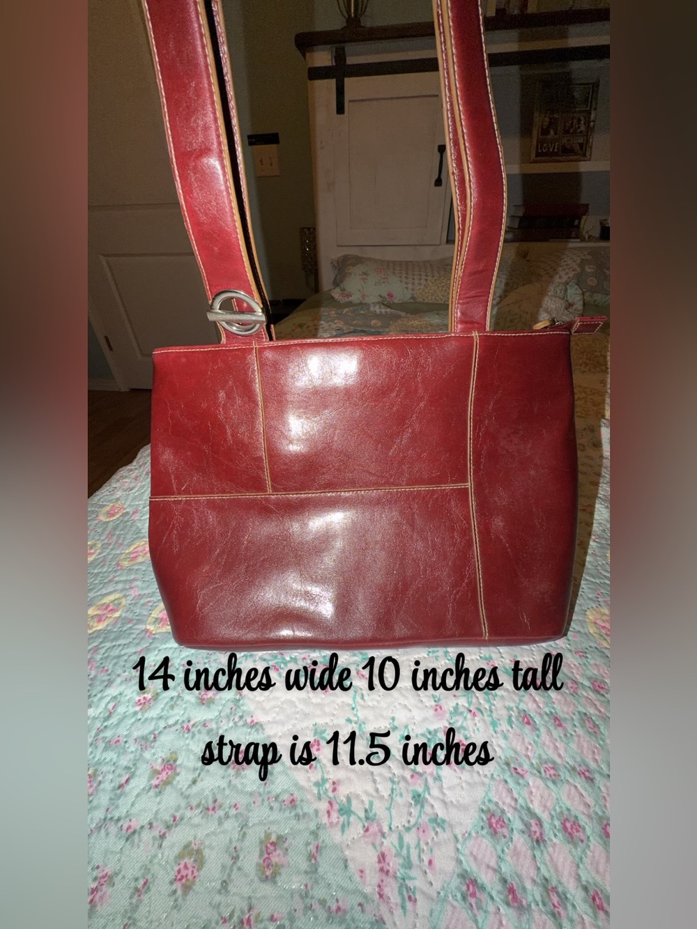 Classic Red Faux Leather Tote Bag - Elegant Everyday Carry